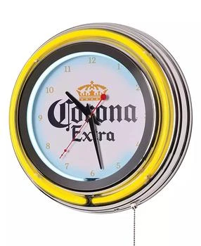 American Art Decor | Corona Retro Round Neon Wall Analog Clock with Pull Chain, 14.5",商家Macy's,价格¥1122