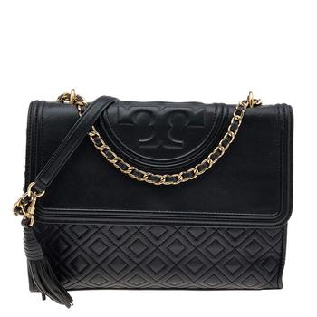 tory burch fleming真假, [二手商品] Tory Burch | Tory Burch Black Quilted Leather Fleming Shoulder Bag商品图片 6.9折