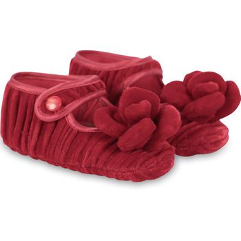 商品Rose applique corduroy baby shoes in red图片