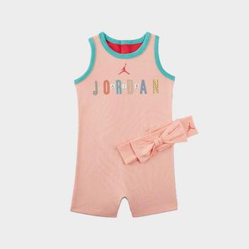 Jordan | Girls' Infant Jordan BFF Romper and Headband Set (0M - 9M)商品图片,6折, 满$100减$10, 满减