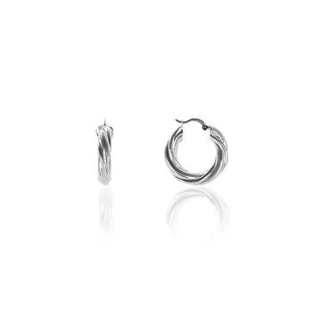 OMA THE LABEL | Abma .9"  Small  Hoop in White Gold- Plated Brass,商家Macy's,价格¥554