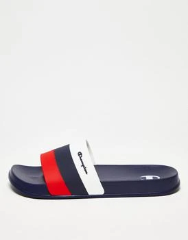 推荐Champion All American slide in black navy red商品