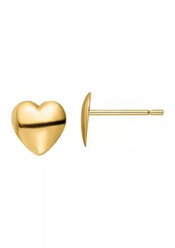 推荐14K Yellow Gold Polished Heart Post Earrings商品