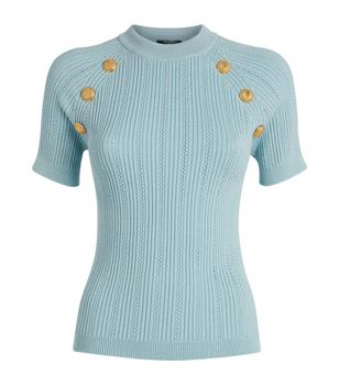 Balmain | Knitted Short-Sleeved Top商品图片,独家减免邮费