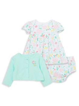 推荐​Baby Girl’s 3-Piece Floral Cardigan, Dress & Bloomers Set商品