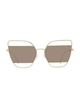 fendi眼镜价格, Fendi | 61MM Cat Eye Metal Sunglasses商品图片 