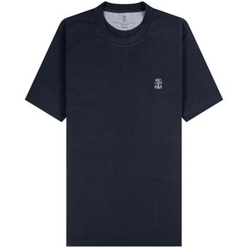 推荐BRUNELLO CUCINELLI 'Classic' Slim Fit Logo T-Shirt Navy商品