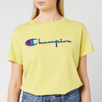 推荐Champion Women's Big Script T-Shirt - Yellow商品