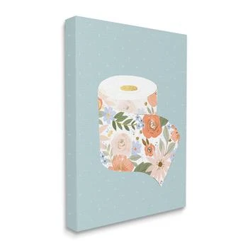 Stupell Industries | Spring Floral Print Toilet Paper Over Blue Art, 24" x 30",商家Macy's,价格¥584