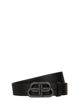 巴黎世家腰带代购, Balenciaga | 4cm Bb Buckle Leather Belt商品图片 