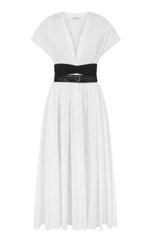 推荐ALAÏA - Belted Cotton Midi Shirt Dress - White - FR 42 - Moda Operandi商品
