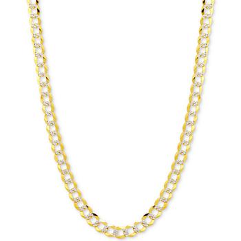 商品20" Two-Tone Open Curb Link Chain Necklace in Solid 14k Gold & White Gold图片