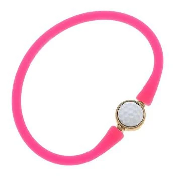 Canvas Style | Enamel Golf Ball Silicone Bali Bracelet In Neon Pink,商家Verishop,价格¥213