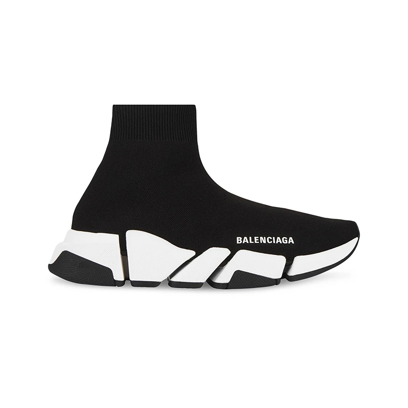 Balenciaga | 巴黎世家 男黑色聚酯白底标志印袜子运动鞋 7.5折×额外9.8折, 包邮包税, 额外九八折