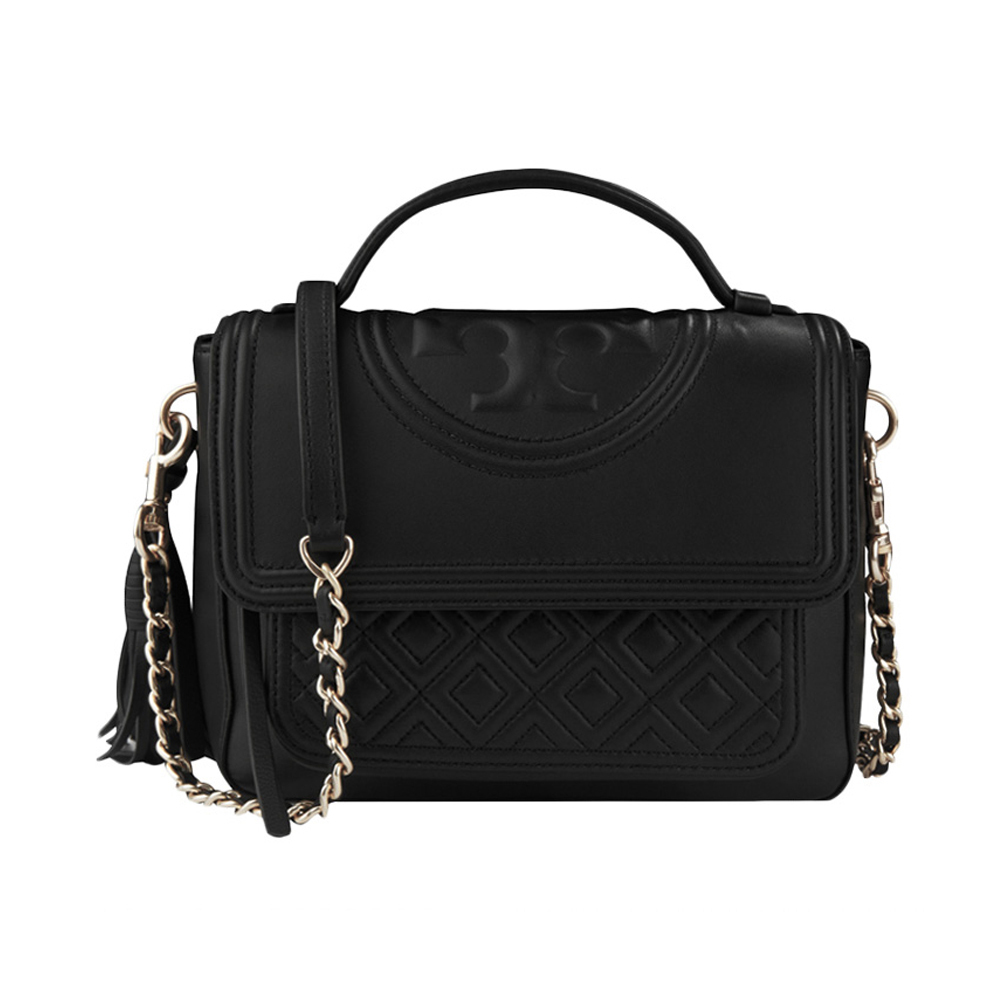 汤丽柏琦托特包单肩包, Tory Burch | Tory Burch 汤丽柏琦 女士黑色菱格流苏羊皮小号单肩手提包 45147-001商品图片 独家减免邮费
