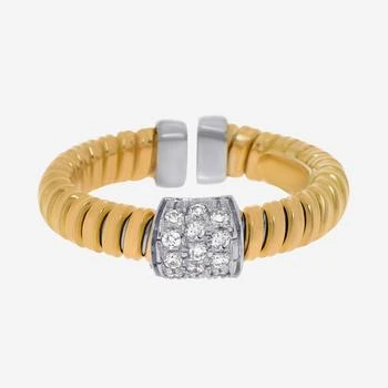 推荐Tessitore Tubogas 18K Yellow Gold, Diamond Band Ring Sz. 5 AT 834商品
