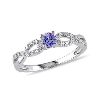 Macy's | Tanzanite (1/6 ct. t.w.) and Diamond (1/10 ct. t.w.) Sterling Silver, Infinity Ring,商家Macy's,价格¥1179