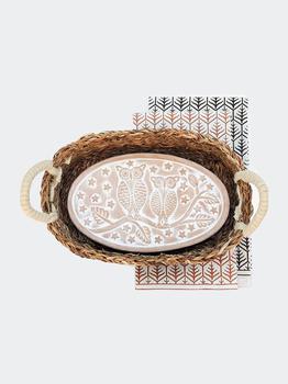 商品Bread Warmer & Basket Gift Set with Tea Towel Owl Oval DARK BROWN,商家Verishop,价格¥541图片