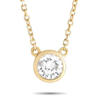 商品LB Exclusive | 14K Yellow Gold 0.25ct Diamond Solitaire Necklace,商家Jomashop,价格¥3568图片