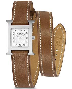 推荐Hermes H Hour Quartz Small PM 21mm Brown Calfskin leather Unisex Watch 036712WW00商品