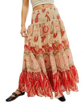 推荐Super Thrills Printed Tiered Maxi Skirt商品