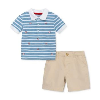 Little Me | Baby Boys Polo Shirt and Shorts, 2 Piece Set 6折×额外8折, 额外八折