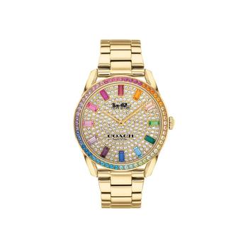 Coach | Women's Preston Rainbow Gold-Tone Bracelet Watch商品图片,7折