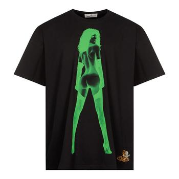 推荐Vivienne Westwood Oversized Pin-Up T-shirt - Black商品