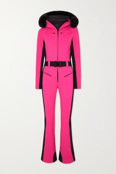 商品Goldbergh | Parry 配腰带连帽人造皮草边饰连体滑雪服,商家NET-A-PORTER,价格¥5013图片