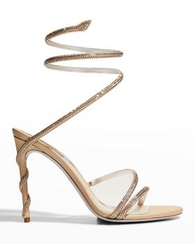 Rene Caovilla | Snake-Wrap Strass Stiletto Sandals商品图片,