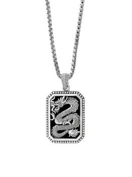 Effy | Onxy & Sterling Silver Dragon Pendant Necklace商品图片,3折, 满$150享7.5折, 满折