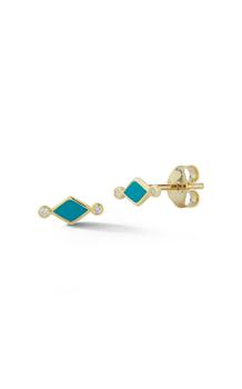 商品Design Lab | 14K Gold & Diamond Enamel Stud Earrings,商家Lord & Taylor,价格¥881图片