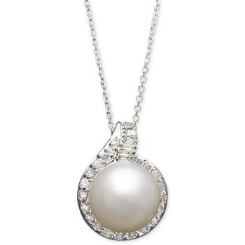 Macy's | 14k White Gold Necklace, Cultured South Sea Pearl (12mm) and Diamond (1/2 ct. t.w.) Pendant,商家Macy's,价格¥8848