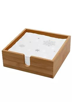 商品KOVOT Bamboo Napkin Holder – 7"W x 7"W Flat Square Natural Wooden Napkin Tray – Table Top Decorative Tissue Paper Dispenser for Kitchen, Luncheon & Dining Table图片