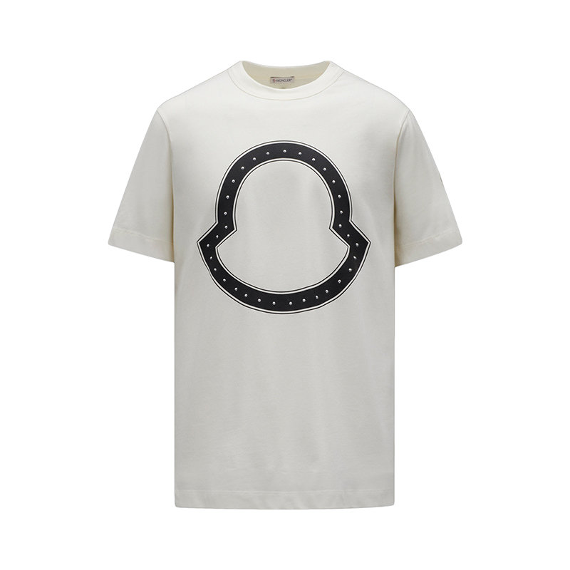 Moncler | 【预售3-7天】Moncler/蒙克莱 22年秋冬新款 男士浅褐色纯棉铆钉徽标短袖T恤H10918C000158390T02B商品图片,7.9折, 包邮包税