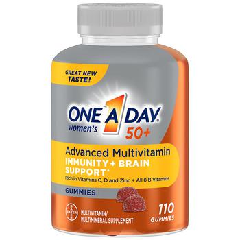 商品One A Day | Women¿s 50+ Gummies Advanced Multivitamin with Immunity + Brain Support Strawberry,商家Walgreens,价格¥142图片