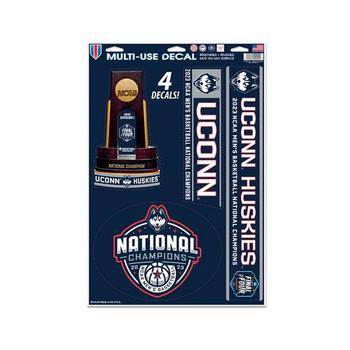 商品Wincraft | UConn Huskies 2023 NCAA Men's Basketball National Champions 11'' x 17'' Multi-Use Decal Set,商家Macy's,价格¥93图片