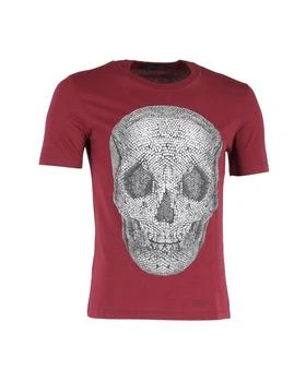 Alexander McQueen | Alexander McQueen Skull Print T-Shirt in Burgundy Cotton 2.5折, 独家减免邮费
