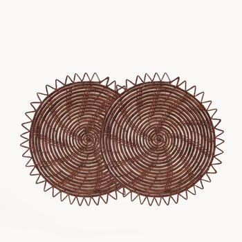 KORISSA | Surya Woven Palm Fiber Placemat Brown Set Of 2,商家Verishop,价格¥370