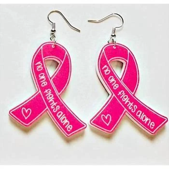 Southern Attitude | Women's Breast Cancer Ribbon Acrylic Earrings In Pink,商家Premium Outlets,价格¥211