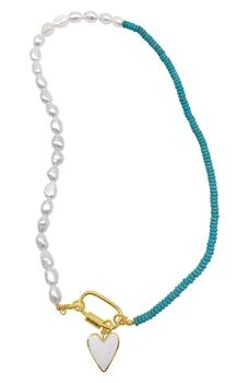 ADORNIA | Turquoise & Freshwater Pearl Necklace,商家Nordstrom Rack,价格¥182