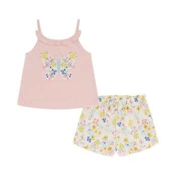 KIDS HEADQUARTERS | Baby Girls Butterfly Top and Shorts, 2 Piece Set 6折×额外8折, 额外八折