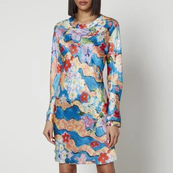推荐Marni Floral-Print Rayon-Satin Mini Dress商品