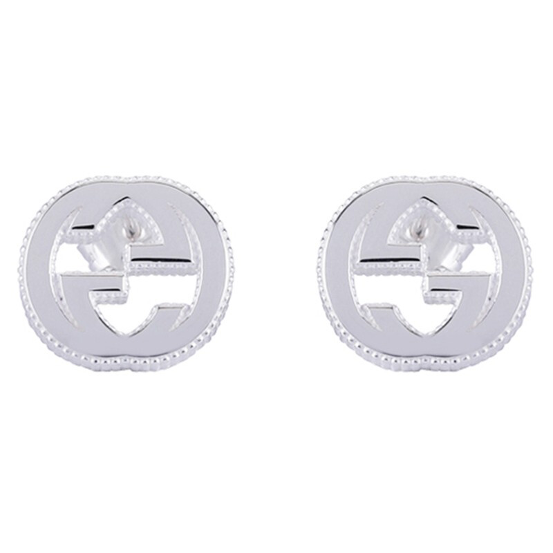 Gucci | GUCCI 古驰 Interlocking G 纯银耳环商品图片,8.3折, 包邮包税