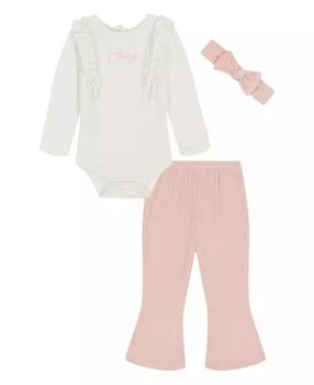 Juicy | Baby Girls 3-Piece Bodysuit, Pant and Headband Set,商家Macy's,价格¥182