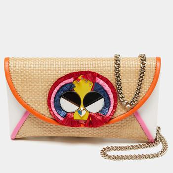 kate spade bag链条包, Kate Spade | Kate Spade Multicolor oven Raffia and Leather Spademals Preeny Peacock Chain Clutch商品图片 5.2折