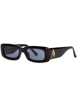 推荐Mini Marfa black rectangle-frame sunglasses商品