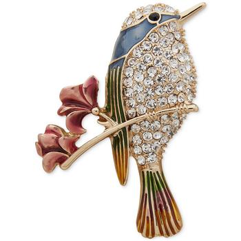 商品Gold-Tone Multi Crystal Bird On Branch Pin图片