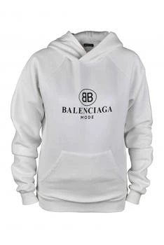 推荐Luxury sweatshirt for men balenciaga white hooded sweatshirt with black logo商品