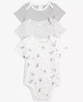 First Impressions | Baby Elephant Cotton Bodysuits, 3 Pack, Exclusively at Macy's,商家Macy's,价格¥54